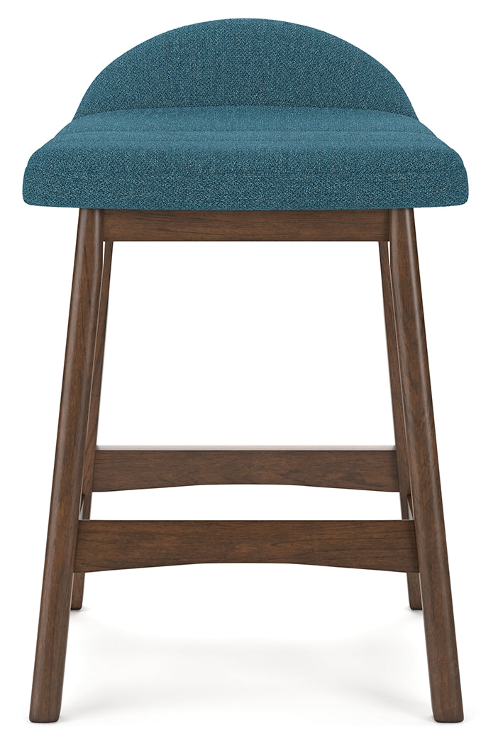 Lyncott Blue/Brown Counter Height Barstool, Set of 2 - D615-324 - Luna Furniture - Dallas Store
