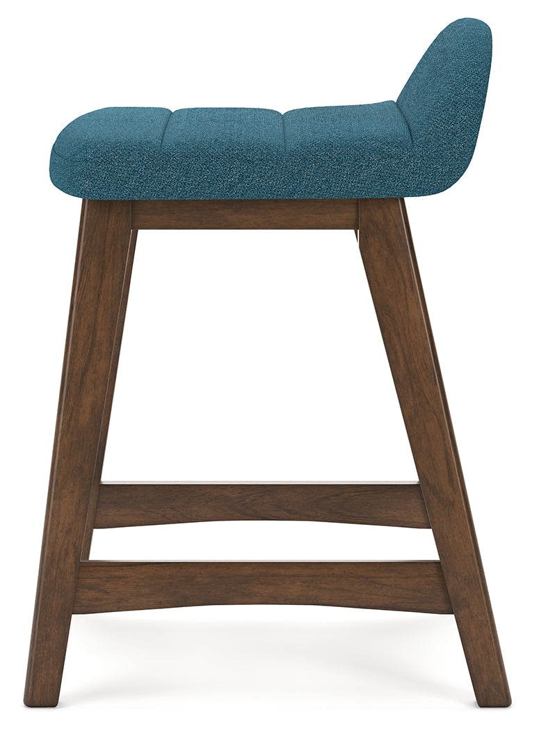 Lyncott Blue/Brown Counter Height Barstool, Set of 2 - D615-324 - Luna Furniture - Dallas Store