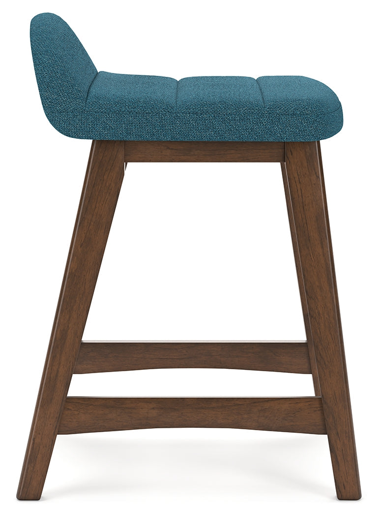 Lyncott Blue/Brown Counter Height Barstool, Set of 2 - D615-324 - Luna Furniture - Dallas Store