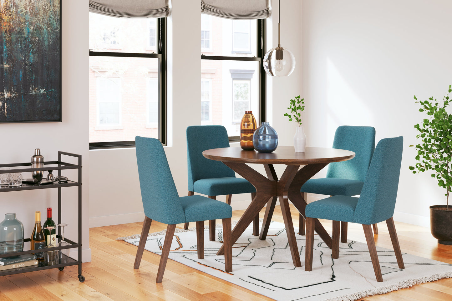 Lyncott Blue/Brown Dining Chair, Set of 2 - D615-03 - Luna Furniture - Dallas Store