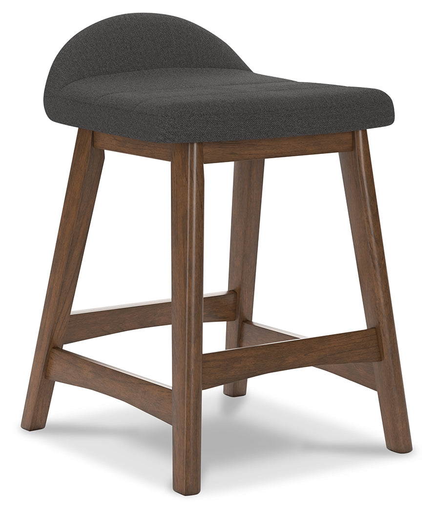 Lyncott Charcoal/Brown Counter Height Barstool, Set of 2 - D615-224 - Luna Furniture - Dallas Store