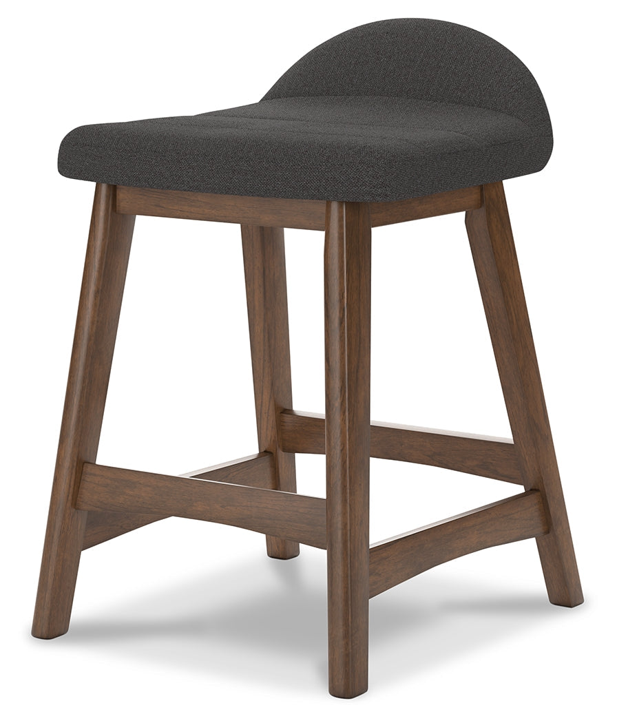Lyncott Charcoal/Brown Counter Height Barstool, Set of 2 - D615-224 - Luna Furniture - Dallas Store