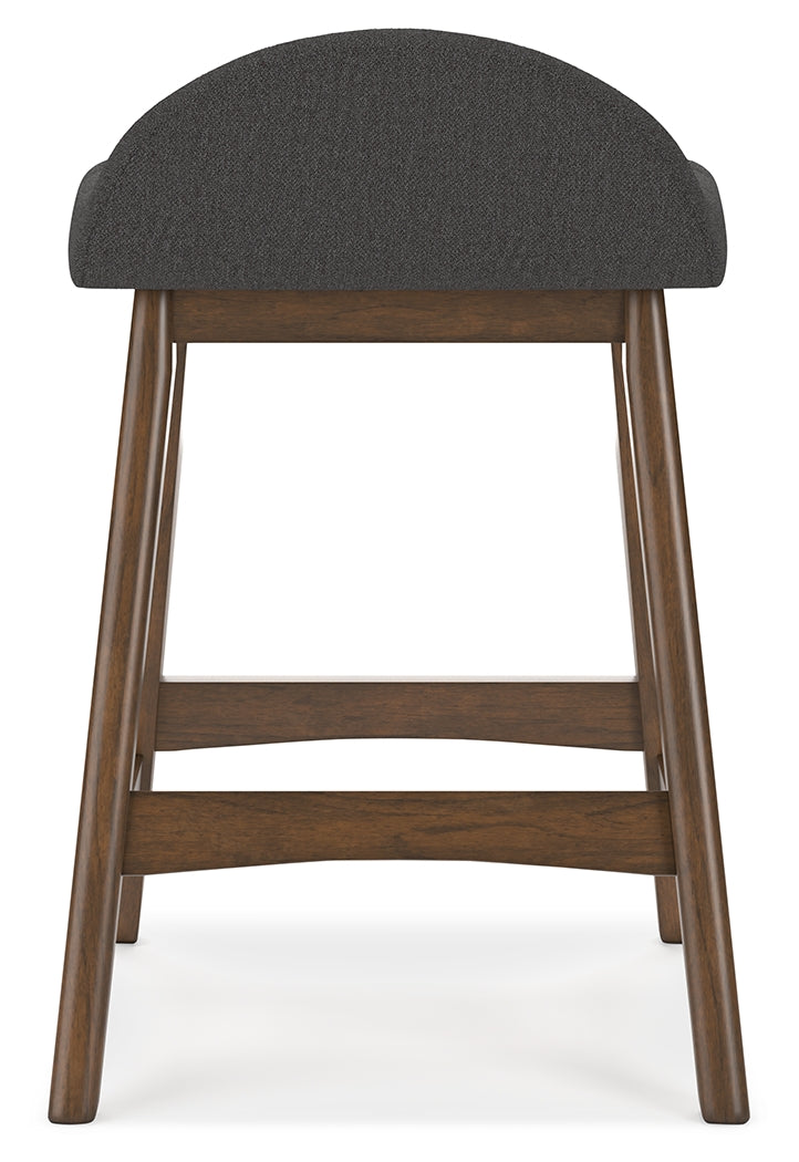 Lyncott Charcoal/Brown Counter Height Barstool, Set of 2 - D615-224 - Luna Furniture - Dallas Store