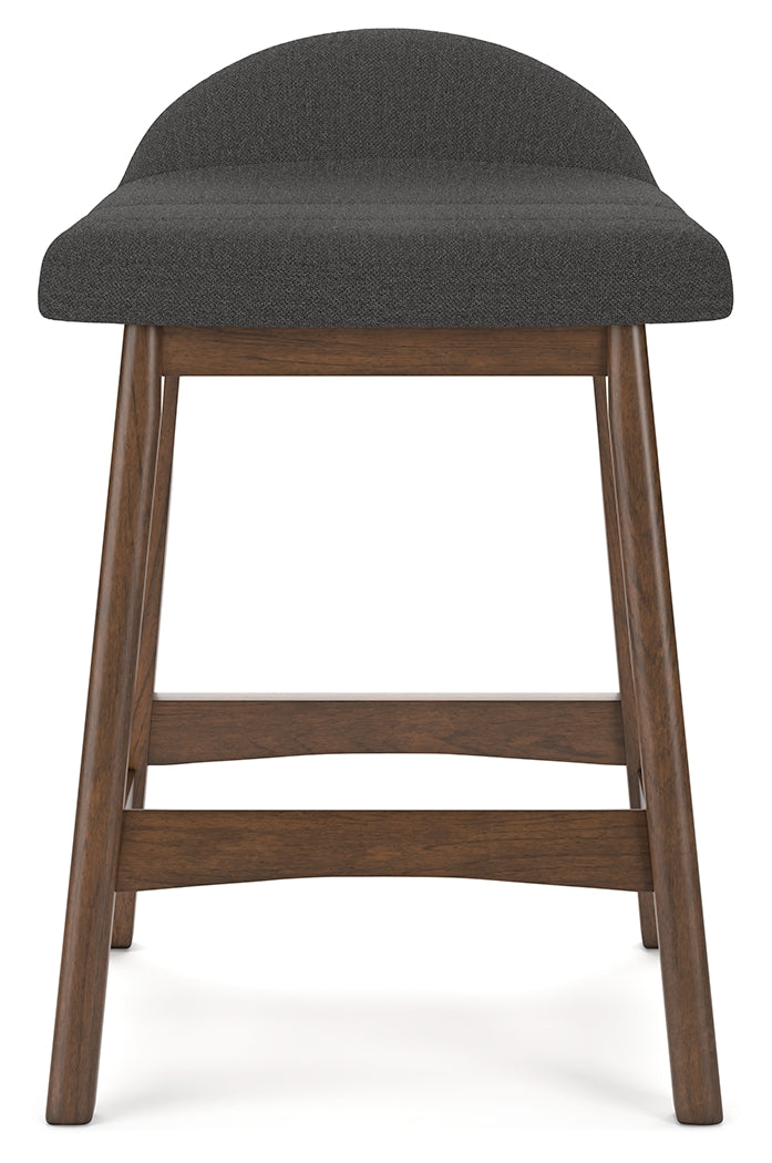 Lyncott Charcoal/Brown Counter Height Barstool, Set of 2 - D615-224 - Luna Furniture - Dallas Store