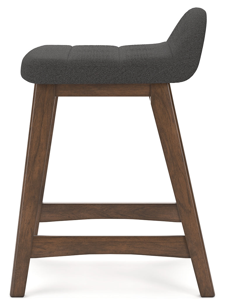 Lyncott Charcoal/Brown Counter Height Barstool, Set of 2 - D615-224 - Luna Furniture - Dallas Store