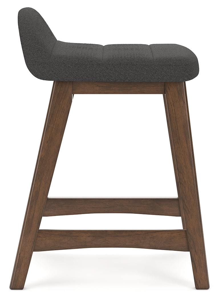 Lyncott Charcoal/Brown Counter Height Barstool, Set of 2 - D615-224 - Luna Furniture - Dallas Store