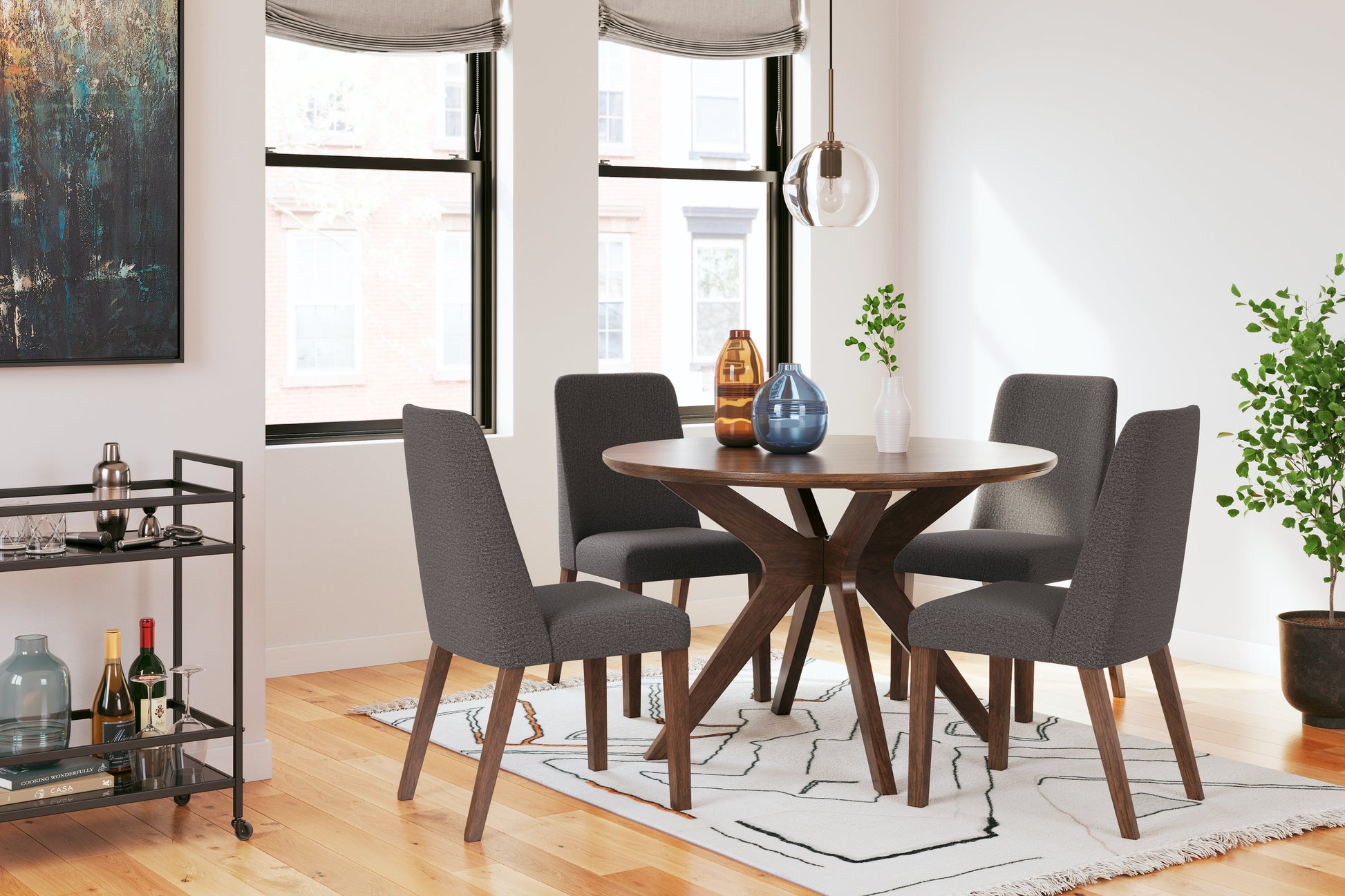 Lyncott Charcoal/Brown Dining Chair, Set of 2 - D615-02 - Luna Furniture - Dallas Store