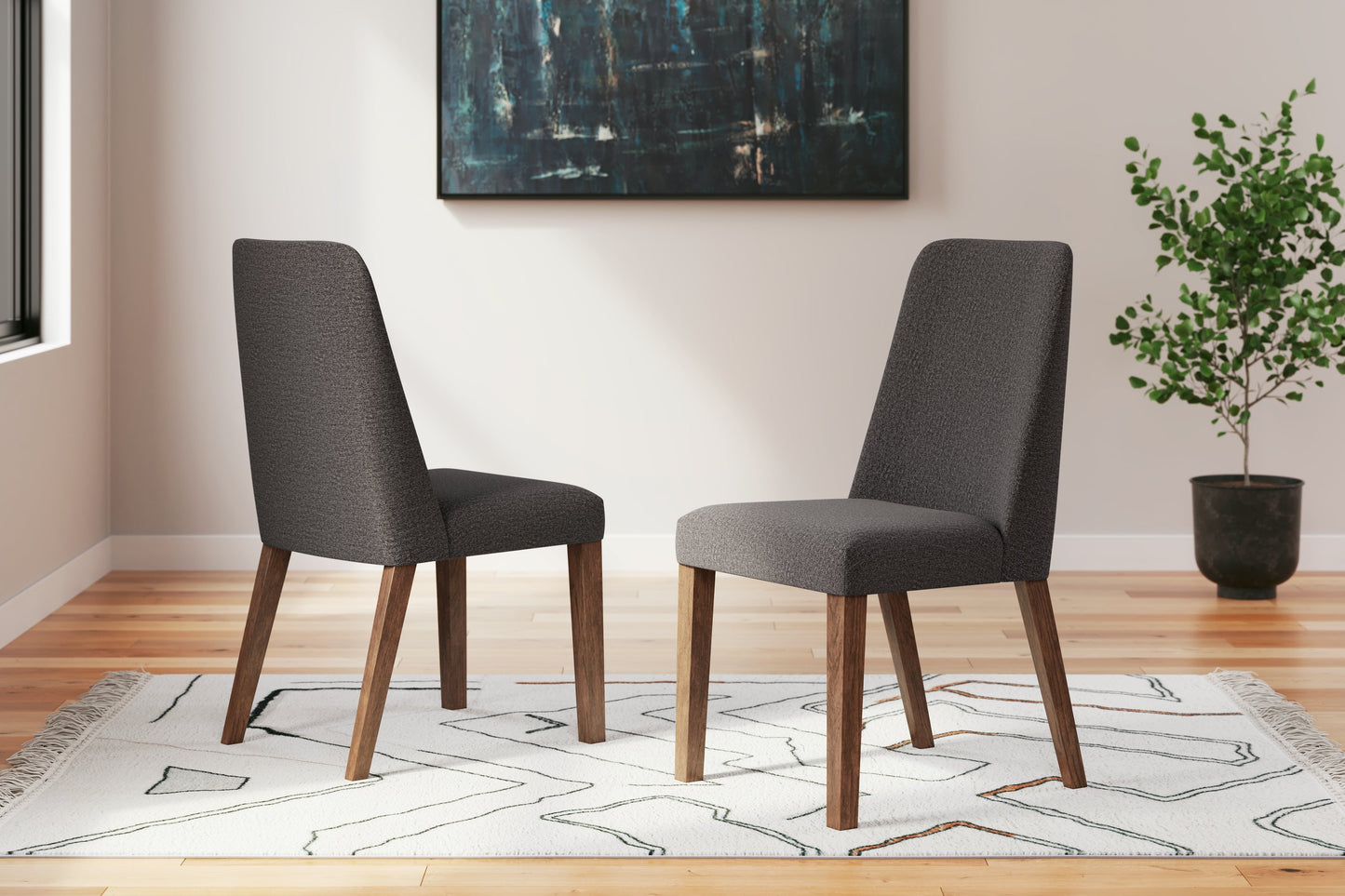 Lyncott Charcoal/Brown Dining Chair, Set of 2 - D615-02 - Luna Furniture - Dallas Store