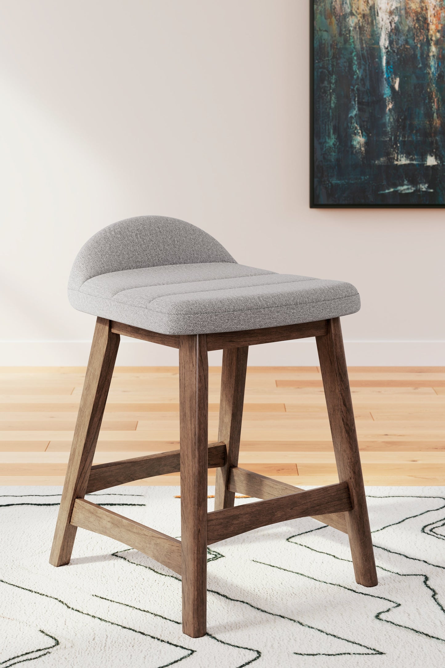 Lyncott Light Gray/Brown Counter Height Barstool, Set of 2 - D615-124 - Luna Furniture - Dallas Store