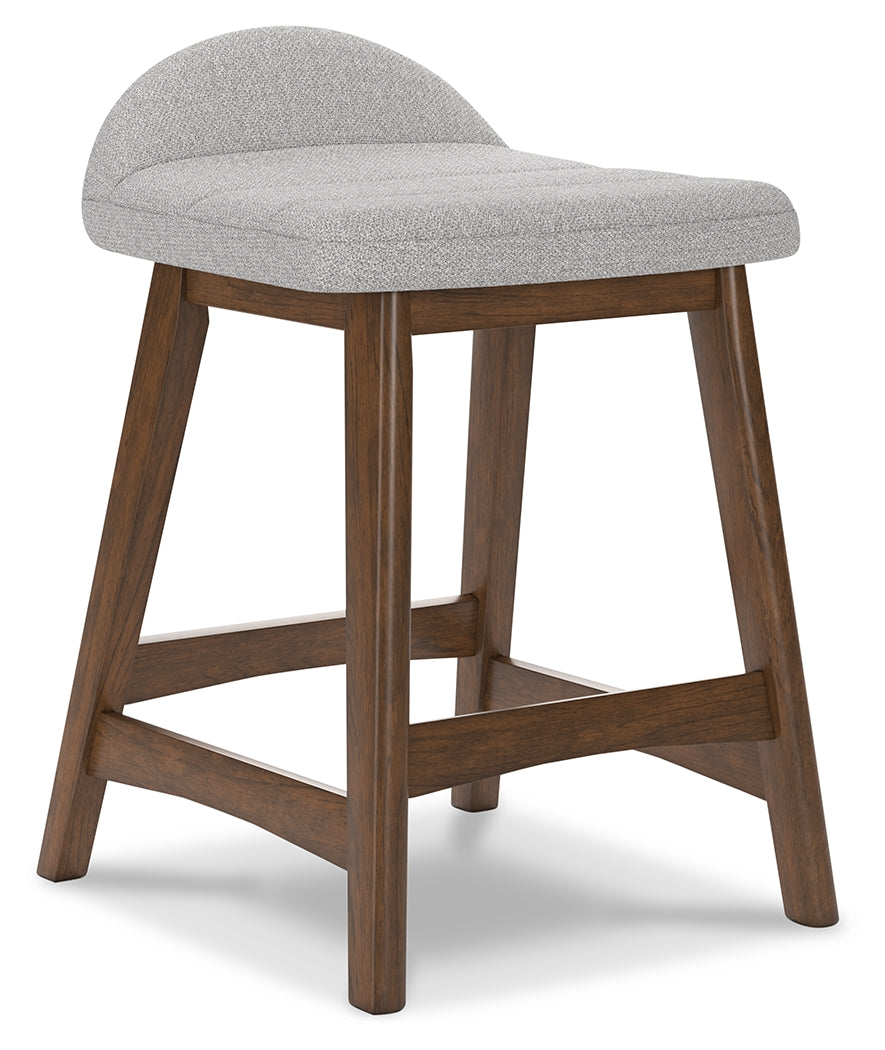 Lyncott Light Gray/Brown Counter Height Barstool, Set of 2 - D615-124 - Luna Furniture - Dallas Store