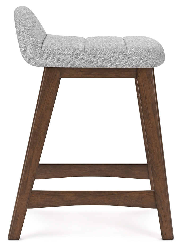 Lyncott Light Gray/Brown Counter Height Barstool, Set of 2 - D615-124 - Luna Furniture - Dallas Store
