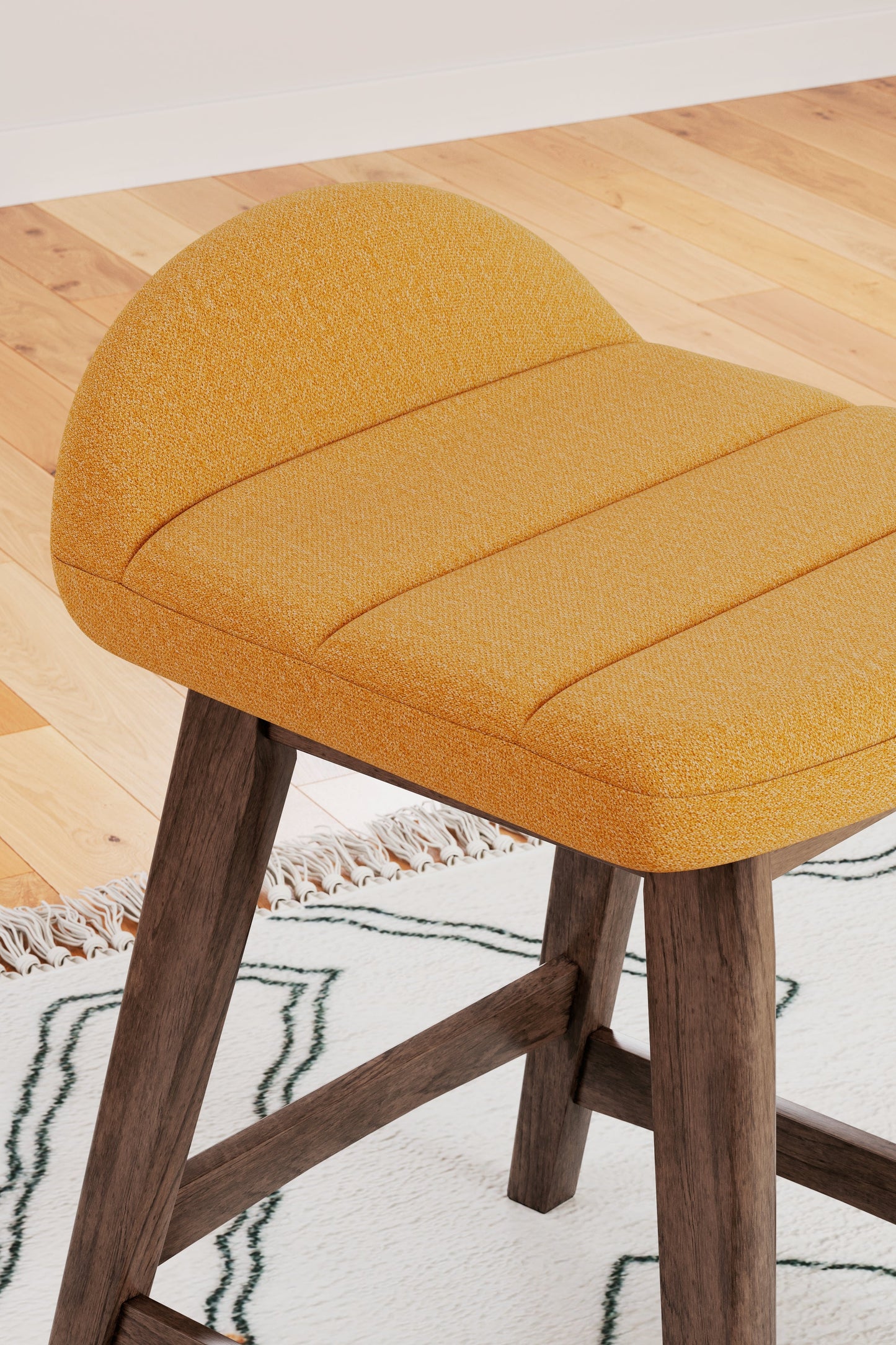 Lyncott Mustard/Brown Counter Height Barstool, Set of 2 - D615-424 - Luna Furniture - Dallas Store