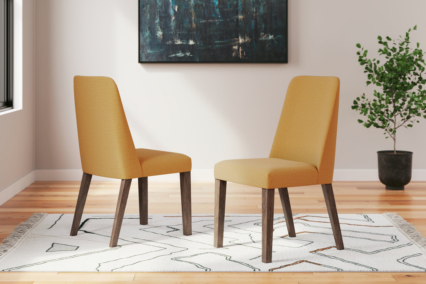 Lyncott Mustard/Brown Dining Chair, Set of 2 - D615-04 - Luna Furniture - Dallas Store