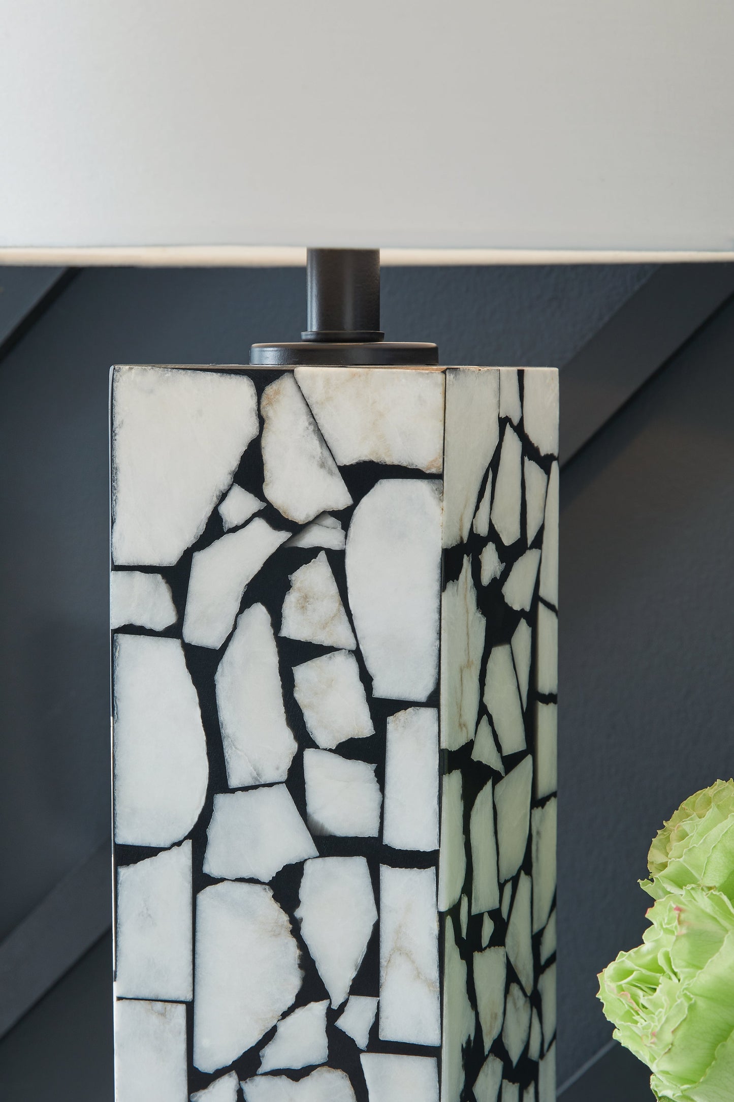 Macaria White/Black Table Lamp - L429044 - Luna Furniture - Dallas Store