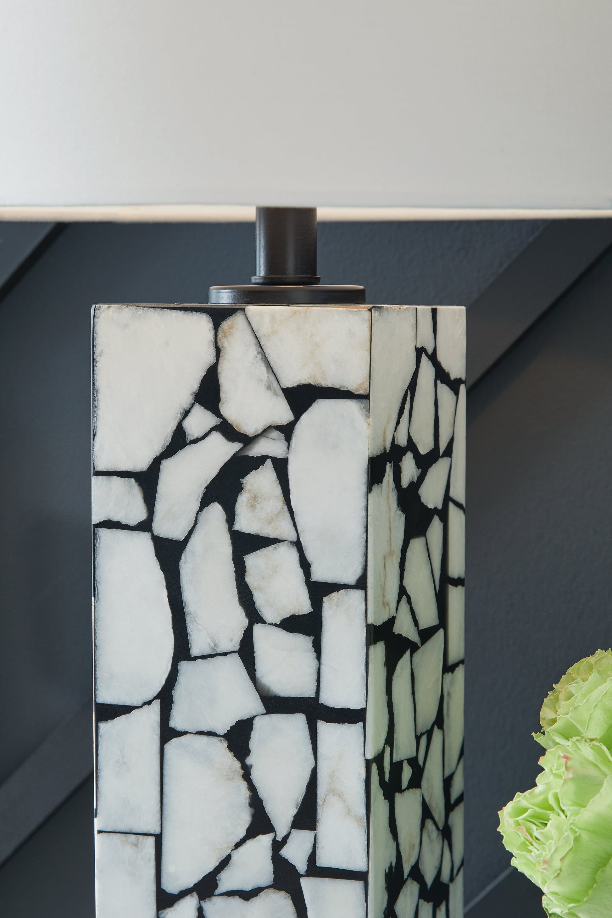 Macaria White/Black Table Lamp - L429044 - Luna Furniture - Dallas Store
