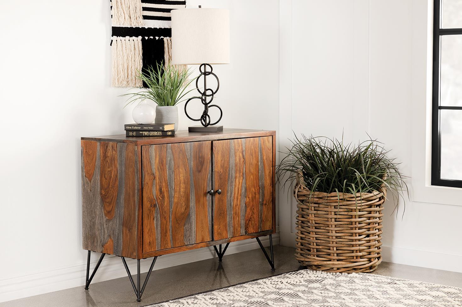 Macon Sheesham Gray 2-Door Accent Cabinet - 959615 - Luna Furniture - Dallas Store