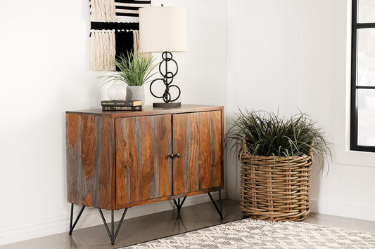 Macon Sheesham Gray 2-Door Accent Cabinet - 959615 - Luna Furniture - Dallas Store