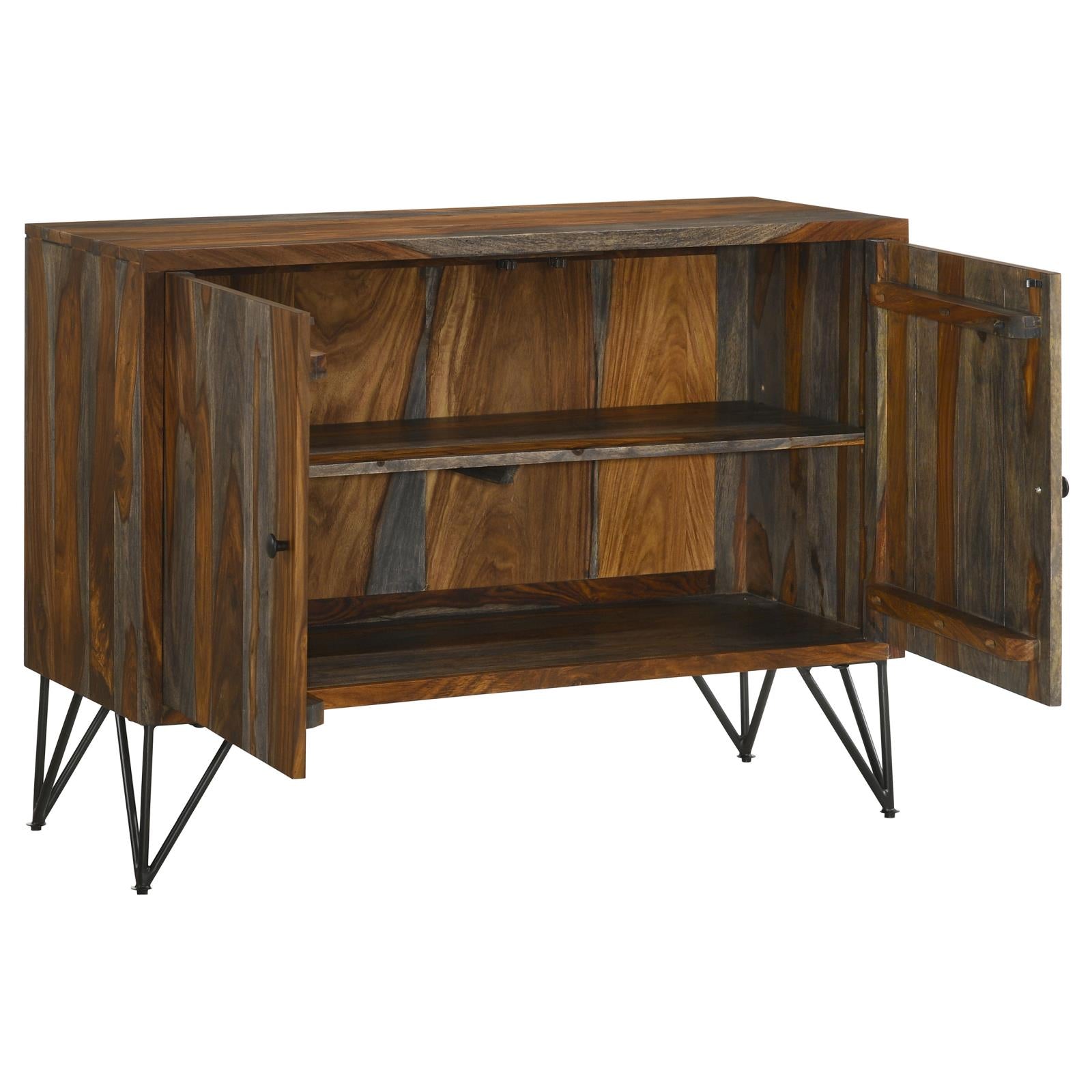 Macon Sheesham Gray 2-Door Accent Cabinet - 959615 - Luna Furniture - Dallas Store
