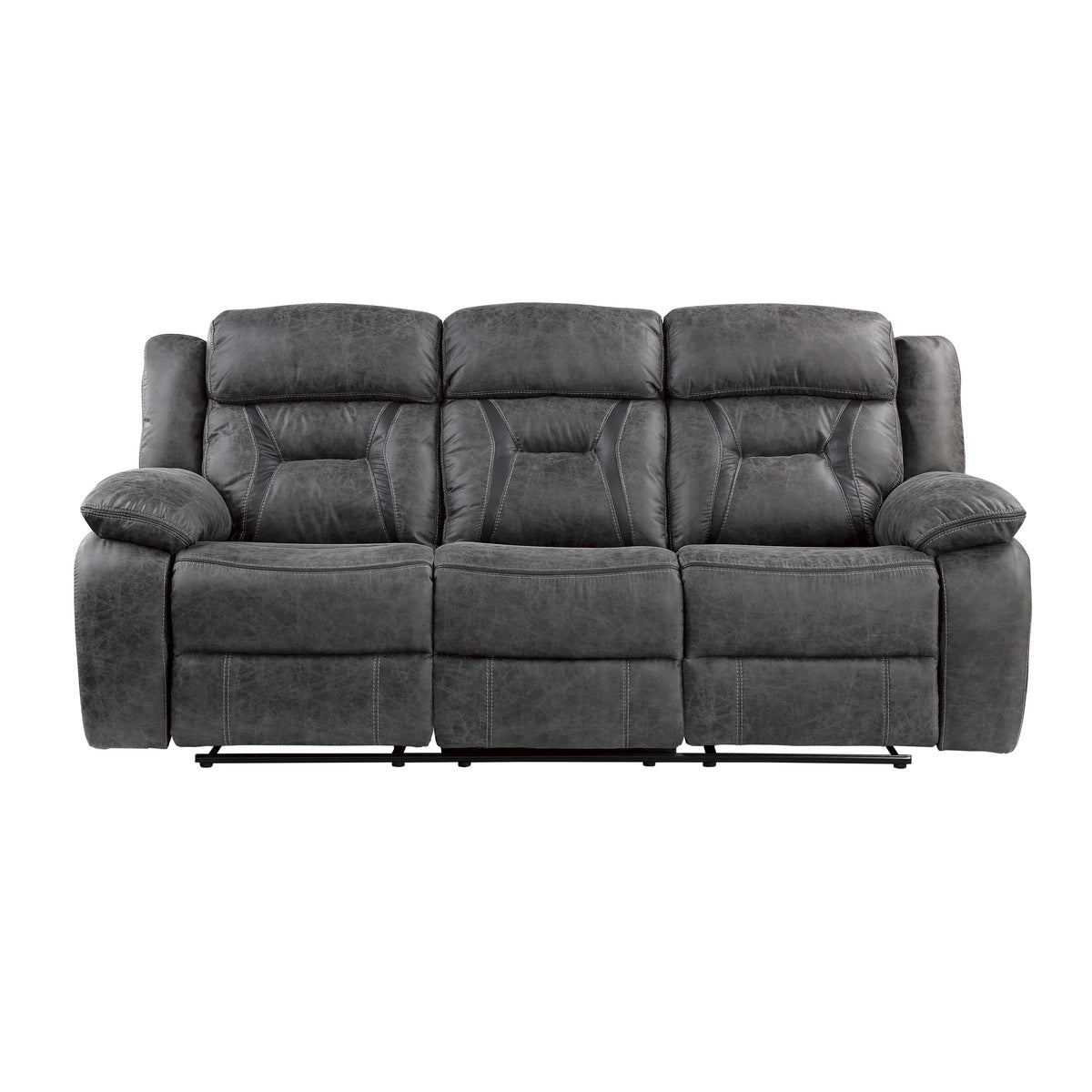 Madrona Hill Gray Double Reclining Living Room Set - SET | 9989GY-1 | 9989GY-2 | 9989GY-3 - Luna Furniture - Dallas Store