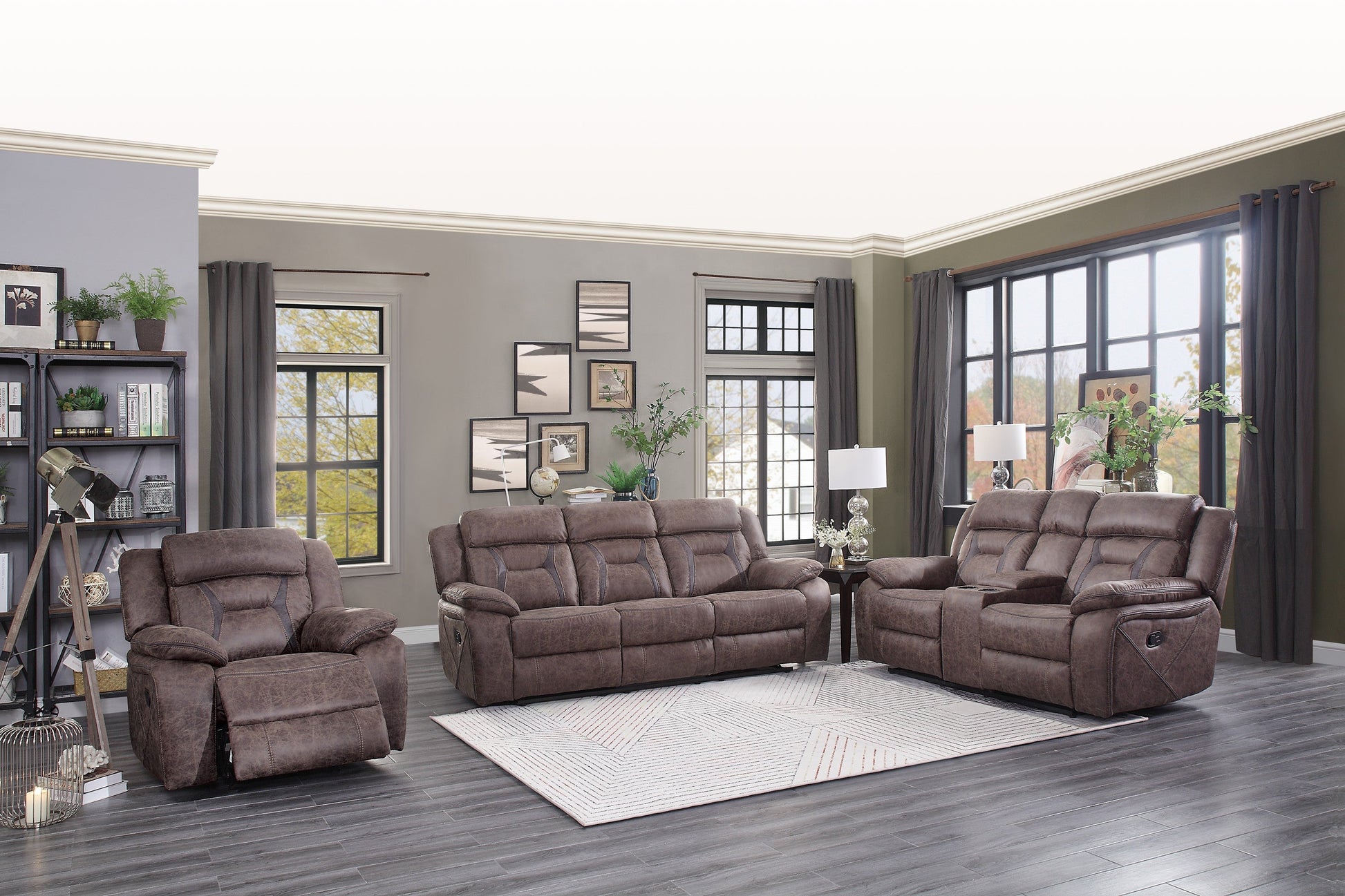Madrona Reclining Living Room Set - SET | 9989DB-3 | 9989DB-2 | 9989DB-1 - Luna Furniture - Dallas Store