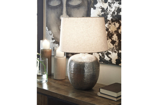 Magalie Antique Silver Finish Table Lamp - L207314 - Luna Furniture - Dallas Store