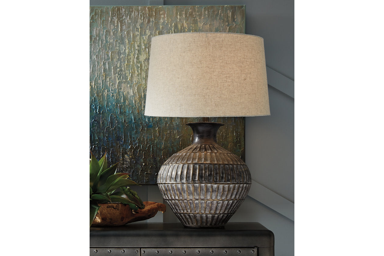 Magan Antique Bronze Finish Table Lamp - L207354 - Luna Furniture - Dallas Store