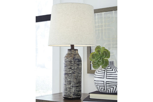 Mahima Black/White Table Lamp, Set of 2 - L235584 - Luna Furniture - Dallas Store