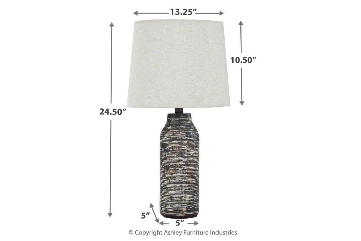 Mahima Black/White Table Lamp, Set of 2 - L235584 - Luna Furniture - Dallas Store