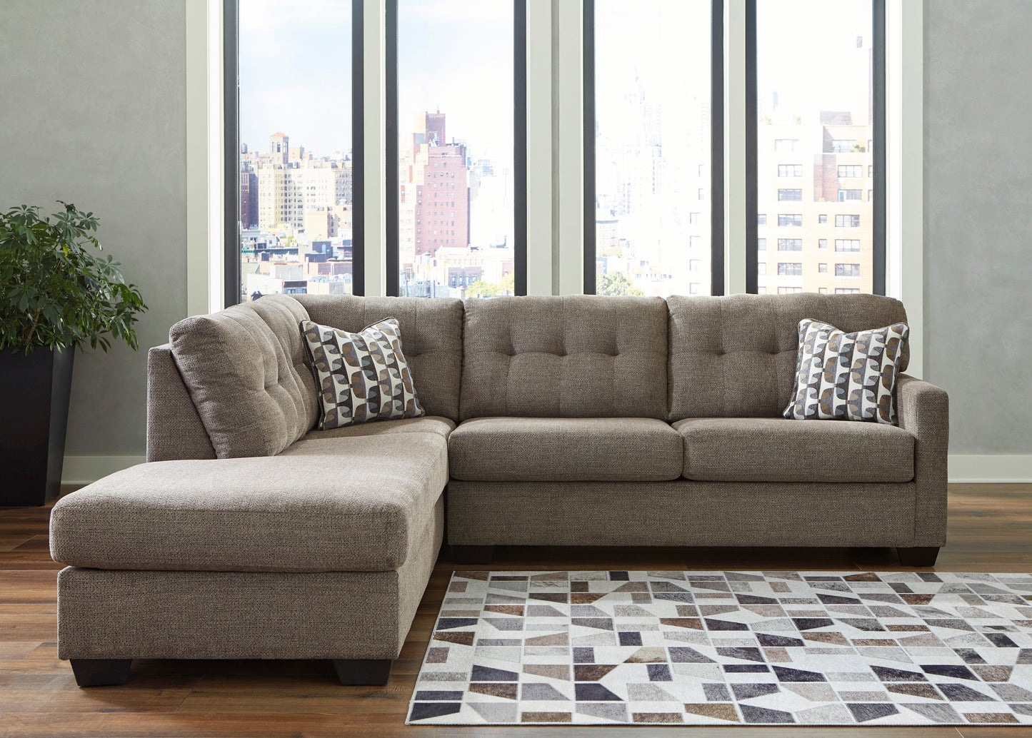 Mahoney Chocolate LAF Sectional - SET | 3100516 | 3100567 - Luna Furniture - Dallas Store