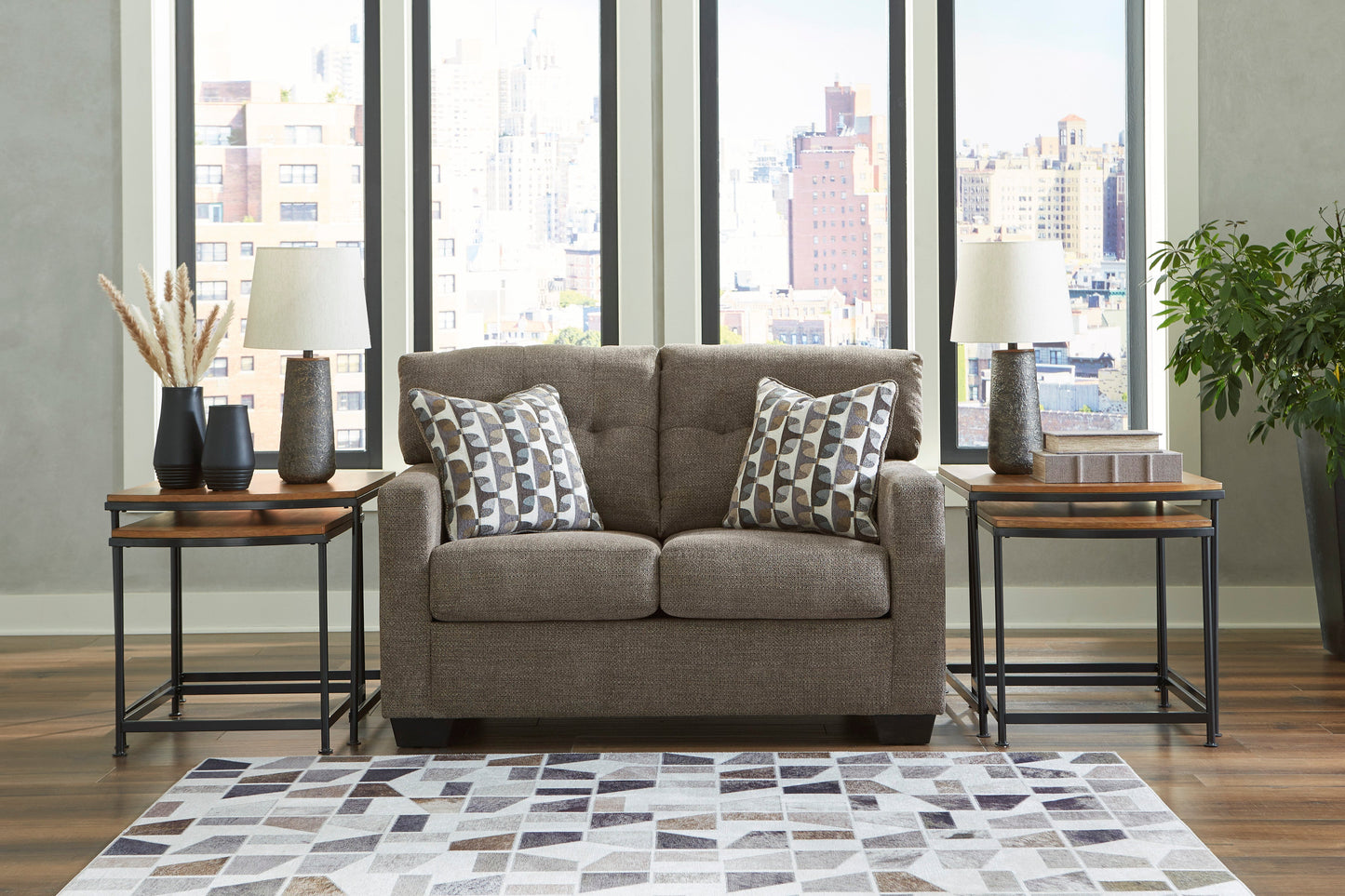 Mahoney Chocolate Living Room Set - SET | 3100538 | 3100535 - Luna Furniture - Dallas Store