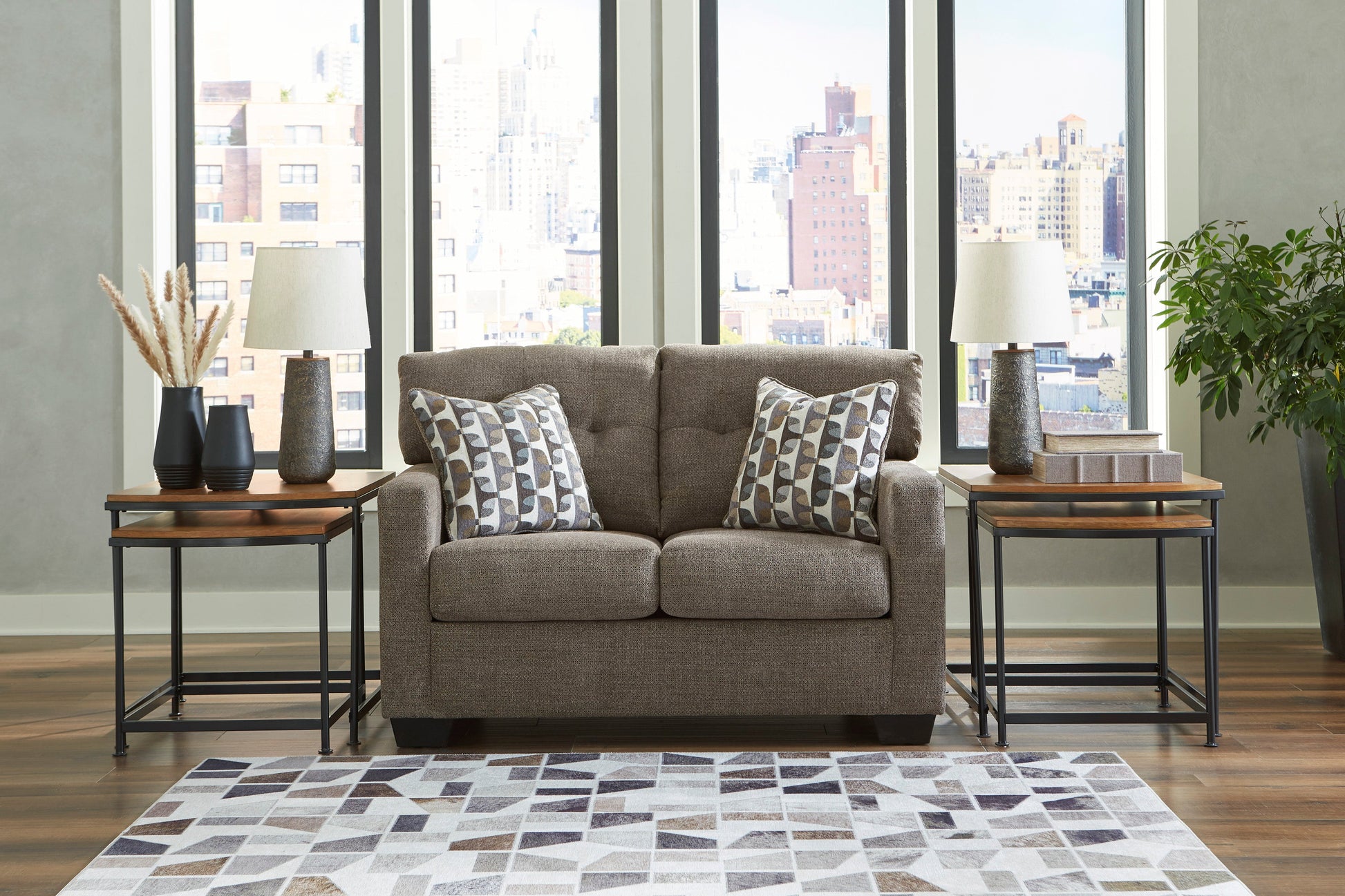 Mahoney Chocolate Living Room Set - SET | 3100538 | 3100535 - Luna Furniture - Dallas Store