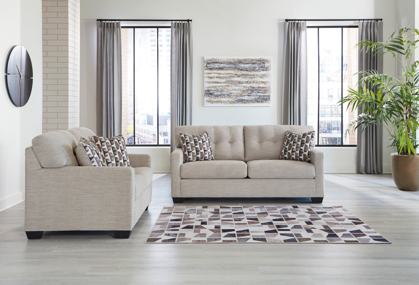 Mahoney Pebble Living Room Set - SET | 3100438 | 3100435 - Luna Furniture - Dallas Store