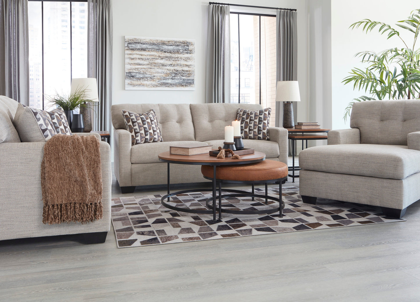 Mahoney Pebble Living Room Set - SET | 3100438 | 3100435 - Luna Furniture - Dallas Store