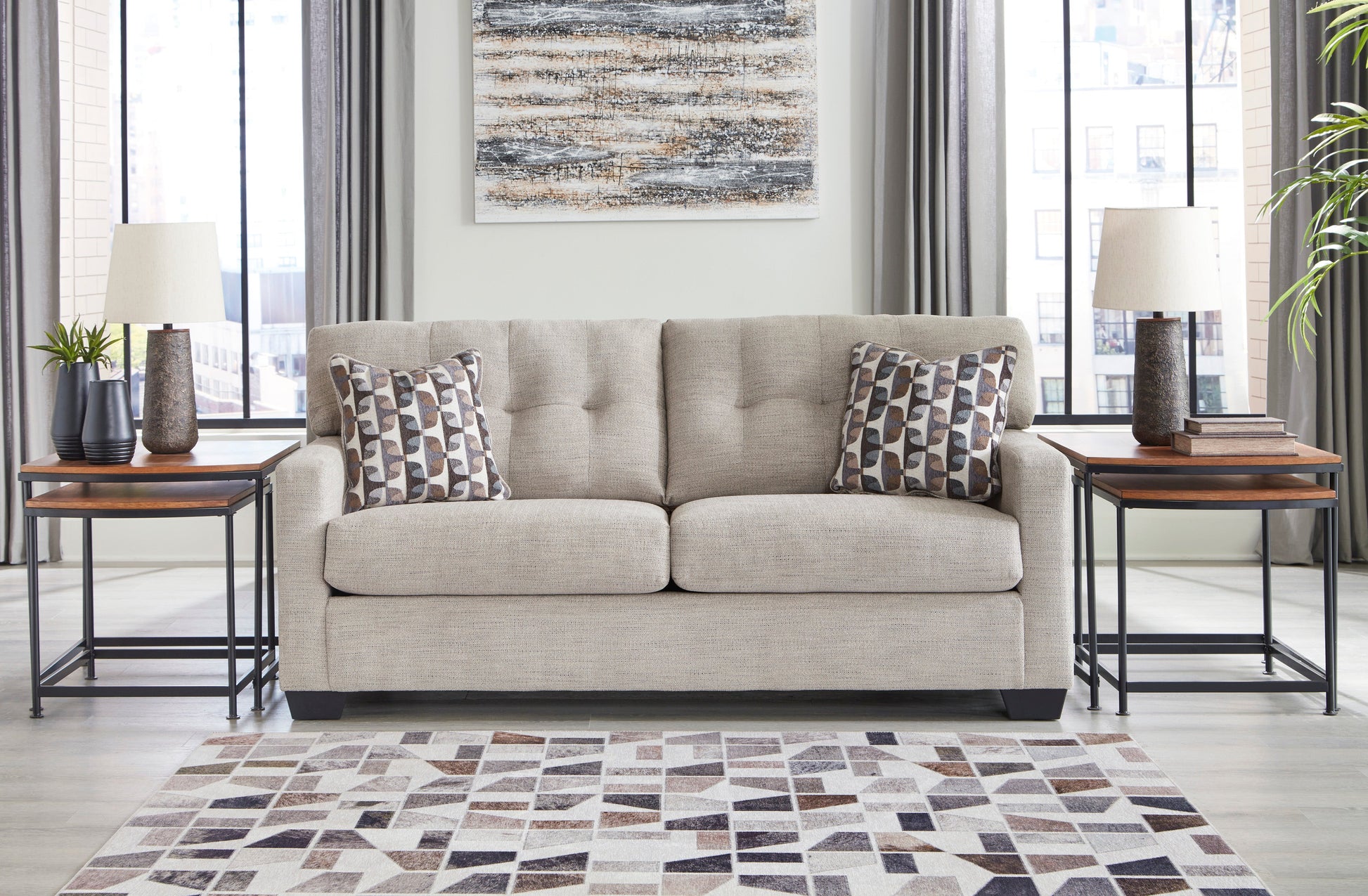 Mahoney Pebble Living Room Set - SET | 3100438 | 3100435 - Luna Furniture - Dallas Store