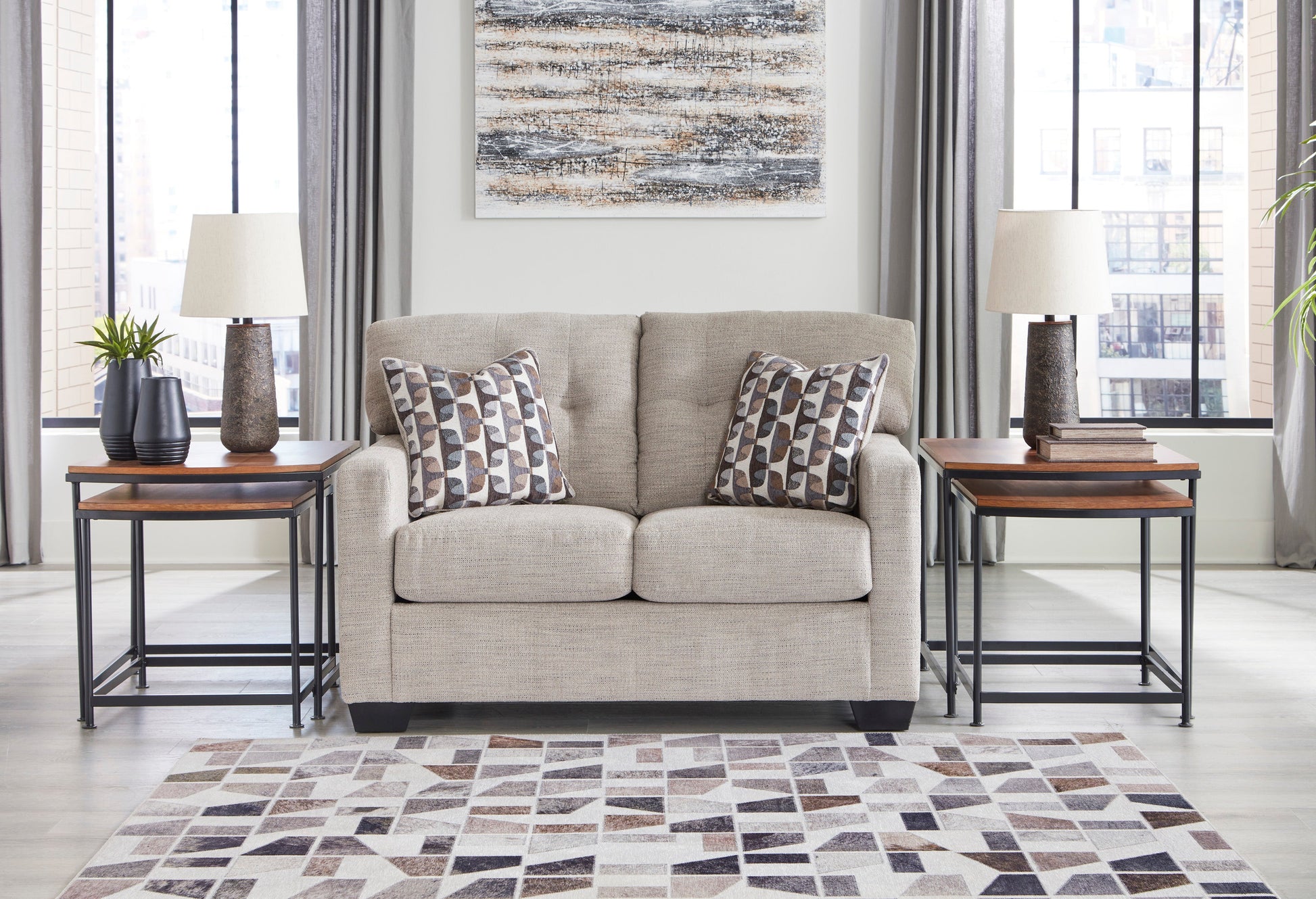 Mahoney Pebble Living Room Set - SET | 3100438 | 3100435 - Luna Furniture - Dallas Store