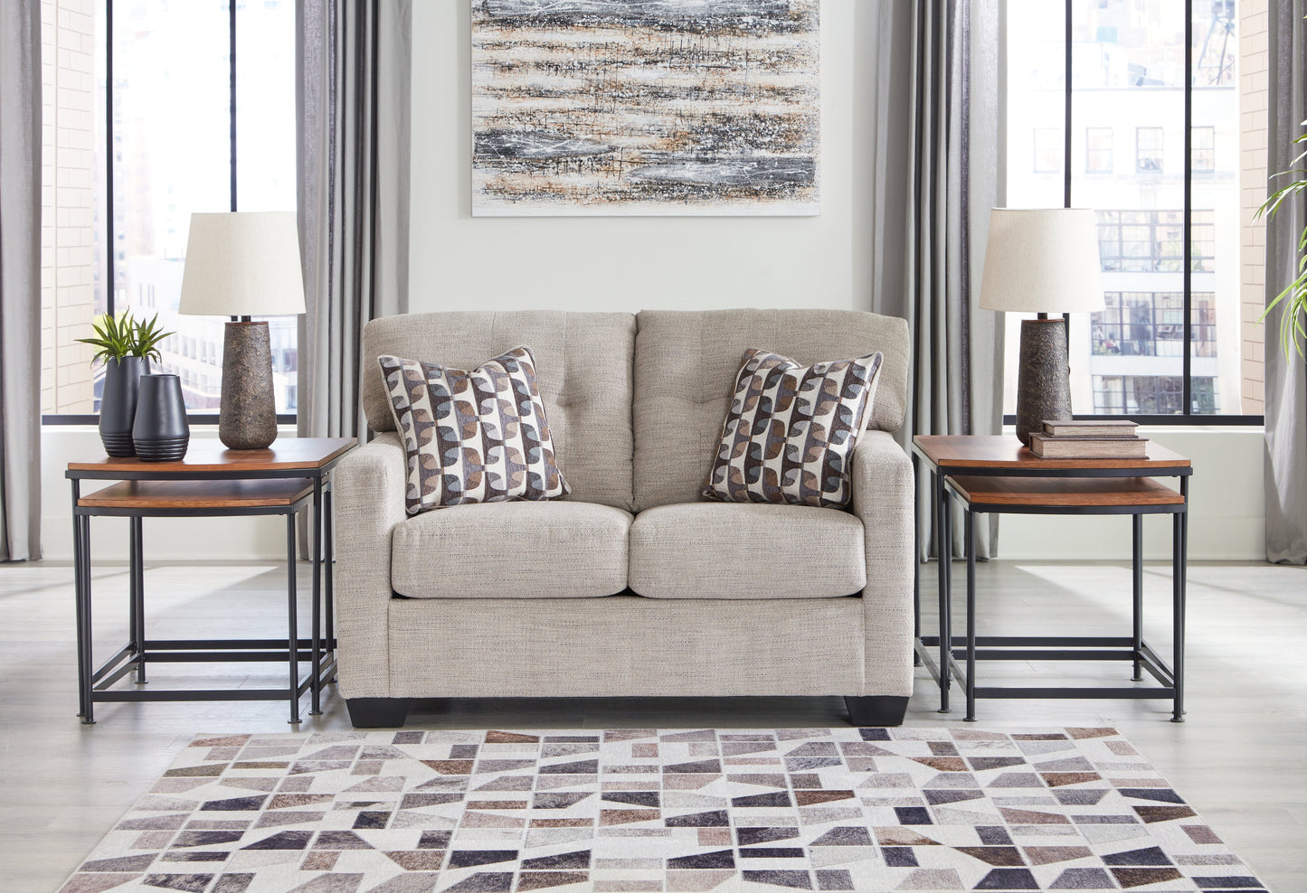 Mahoney Pebble Loveseat - 3100435 - Luna Furniture - Dallas Store