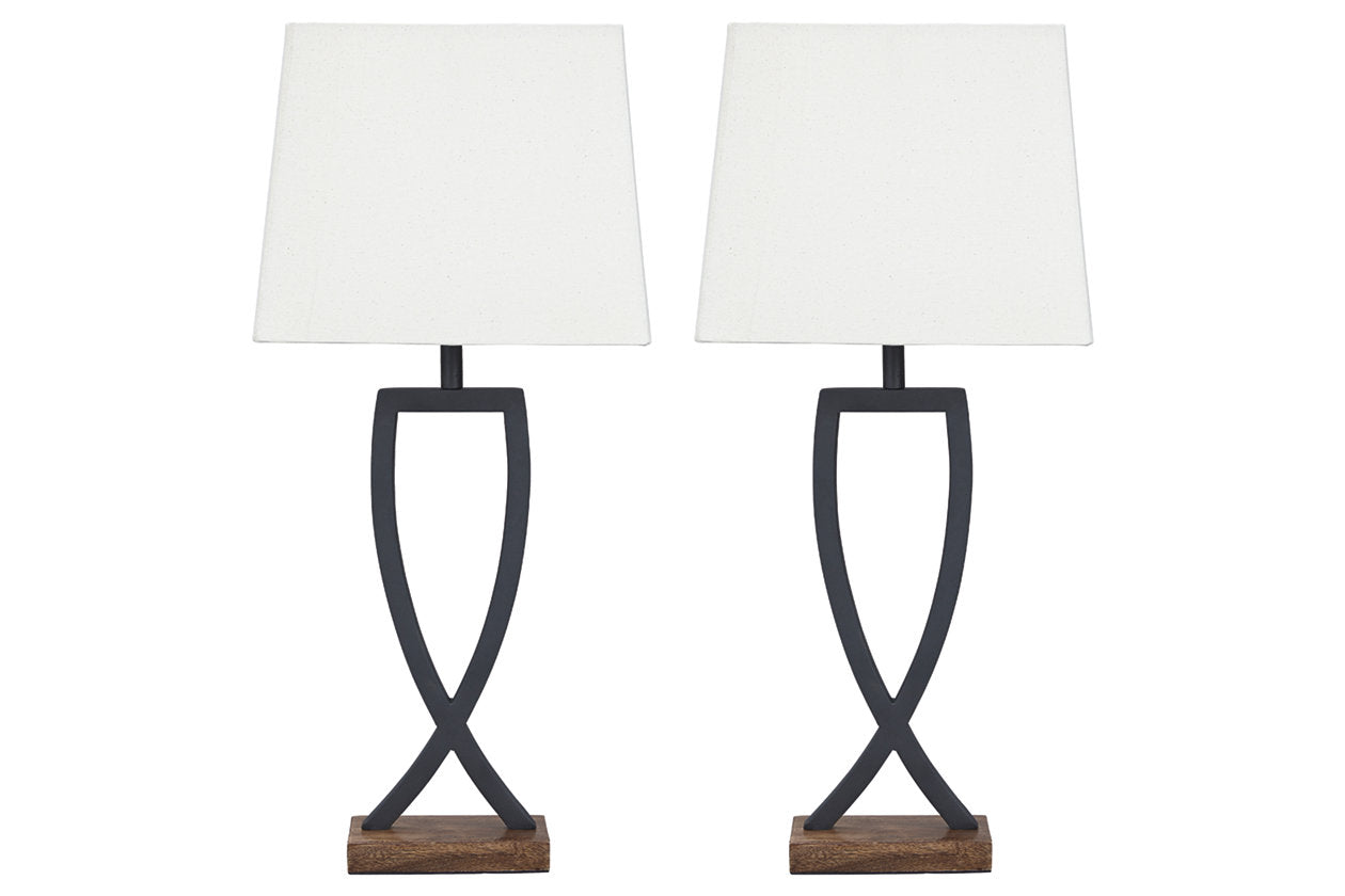 Makara Black/Brown Table Lamp, Set of 2 - L204174 - Luna Furniture - Dallas Store