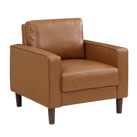 Malcolm Brown Faux Leather Chair - 9203BRW-1 - Luna Furniture - Dallas Store