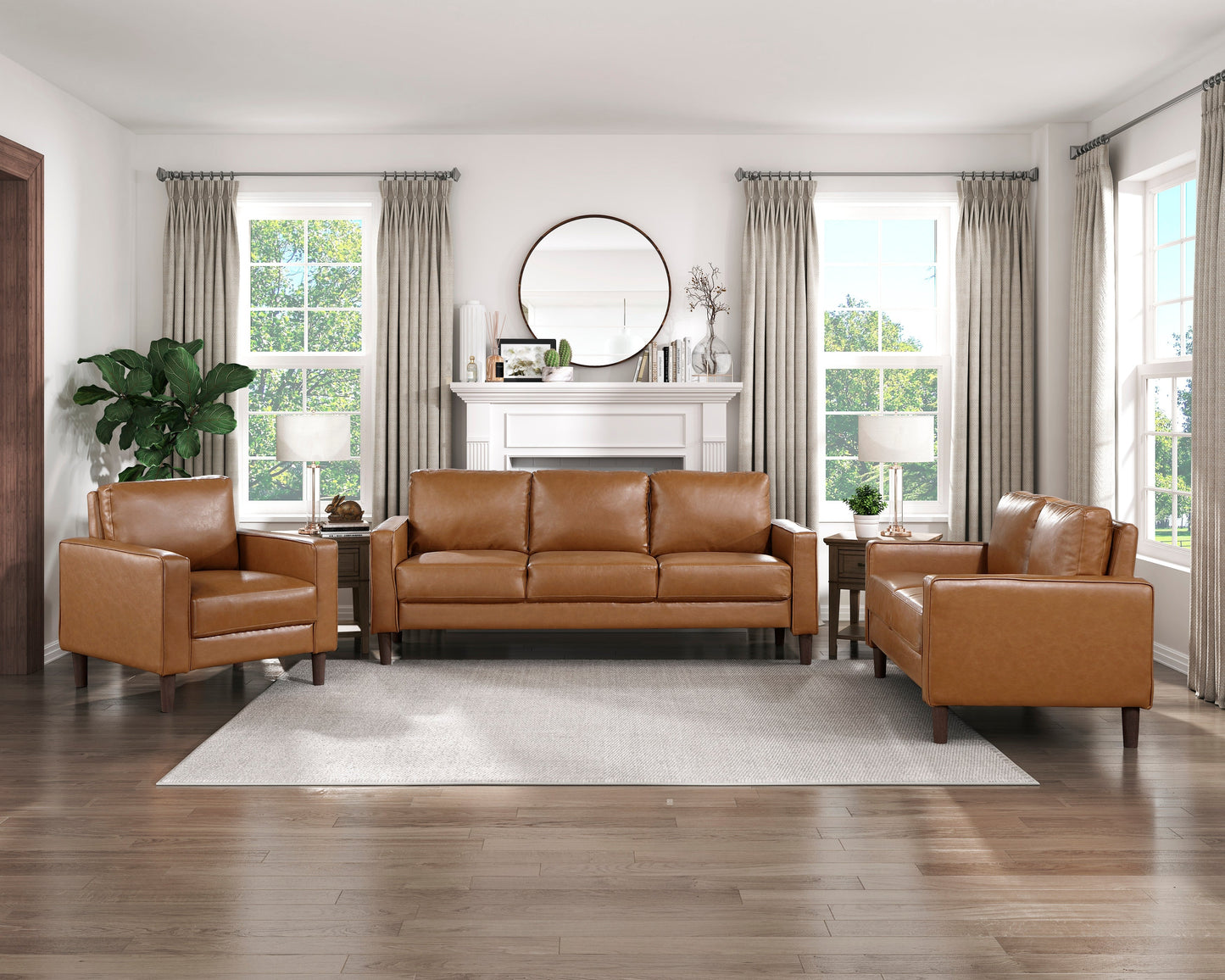 Malcolm Brown Faux Leather Chair - 9203BRW-1 - Luna Furniture - Dallas Store
