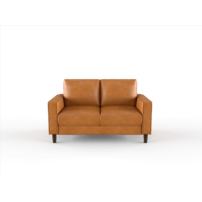 Malcolm Brown Faux Leather Loveseat - 9203BRW-2 - Luna Furniture - Dallas Store