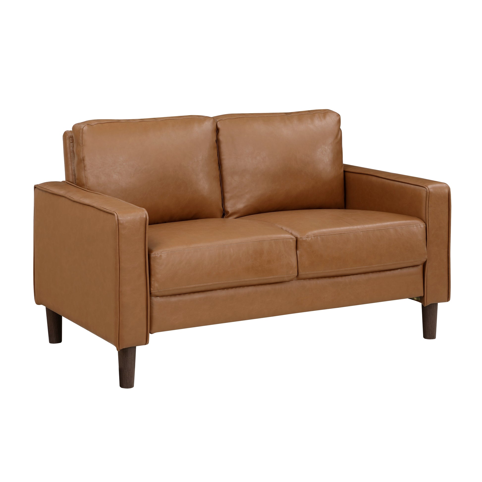 Malcolm Brown Faux Leather Loveseat - 9203BRW-2 - Luna Furniture - Dallas Store