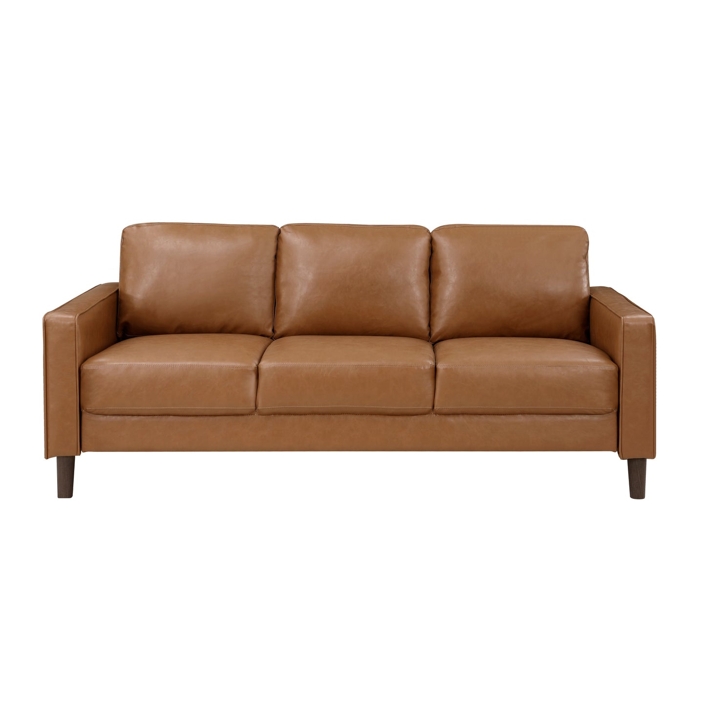 Malcolm Brown Faux Leather Sofa - 9203BRW-3 - Luna Furniture - Dallas Store