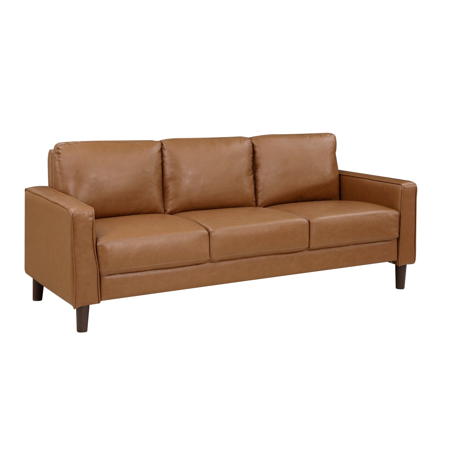 Malcolm Brown Faux Leather Sofa - 9203BRW-3 - Luna Furniture - Dallas Store