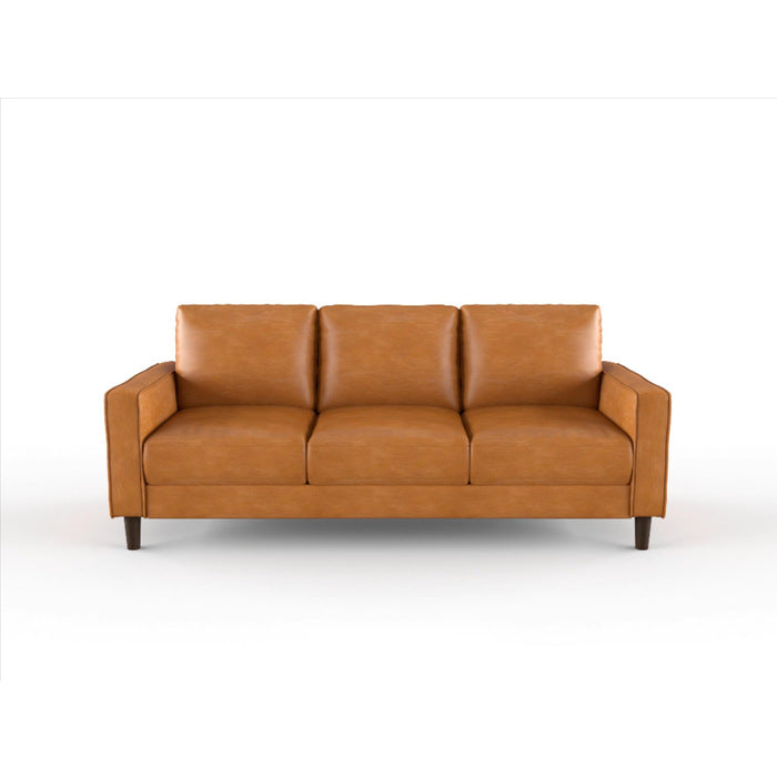 Malcolm Brown Faux Leather Sofa - 9203BRW-3 - Luna Furniture - Dallas Store