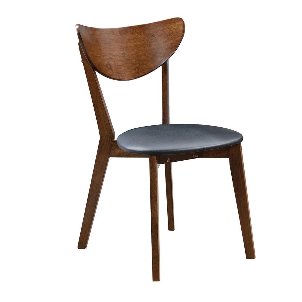 Malone Dark Walnut/Black Upholstered Dining Chairs, Set of 2 - 105362 - Luna Furniture - Dallas Store