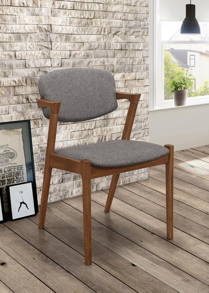 Malone Gray/Dark Walnut Dining Side Chairs, Set of 2 - 105352 - Luna Furniture - Dallas Store