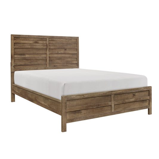 Mandan Weathered Pine King Panel Bed - SET | 1910K-1 | 1910K-2 | 1910-3 - Luna Furniture - Dallas Store