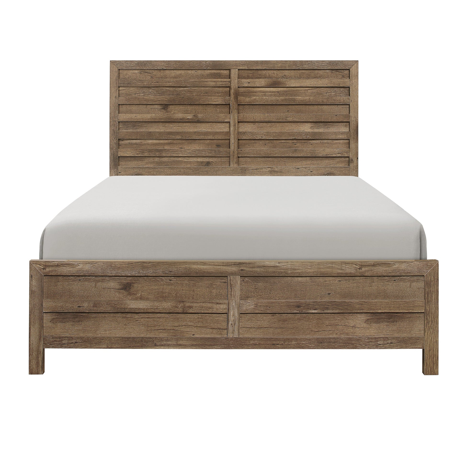 Mandan Weathered Pine King Panel Bed - SET | 1910K-1 | 1910K-2 | 1910-3 - Luna Furniture - Dallas Store