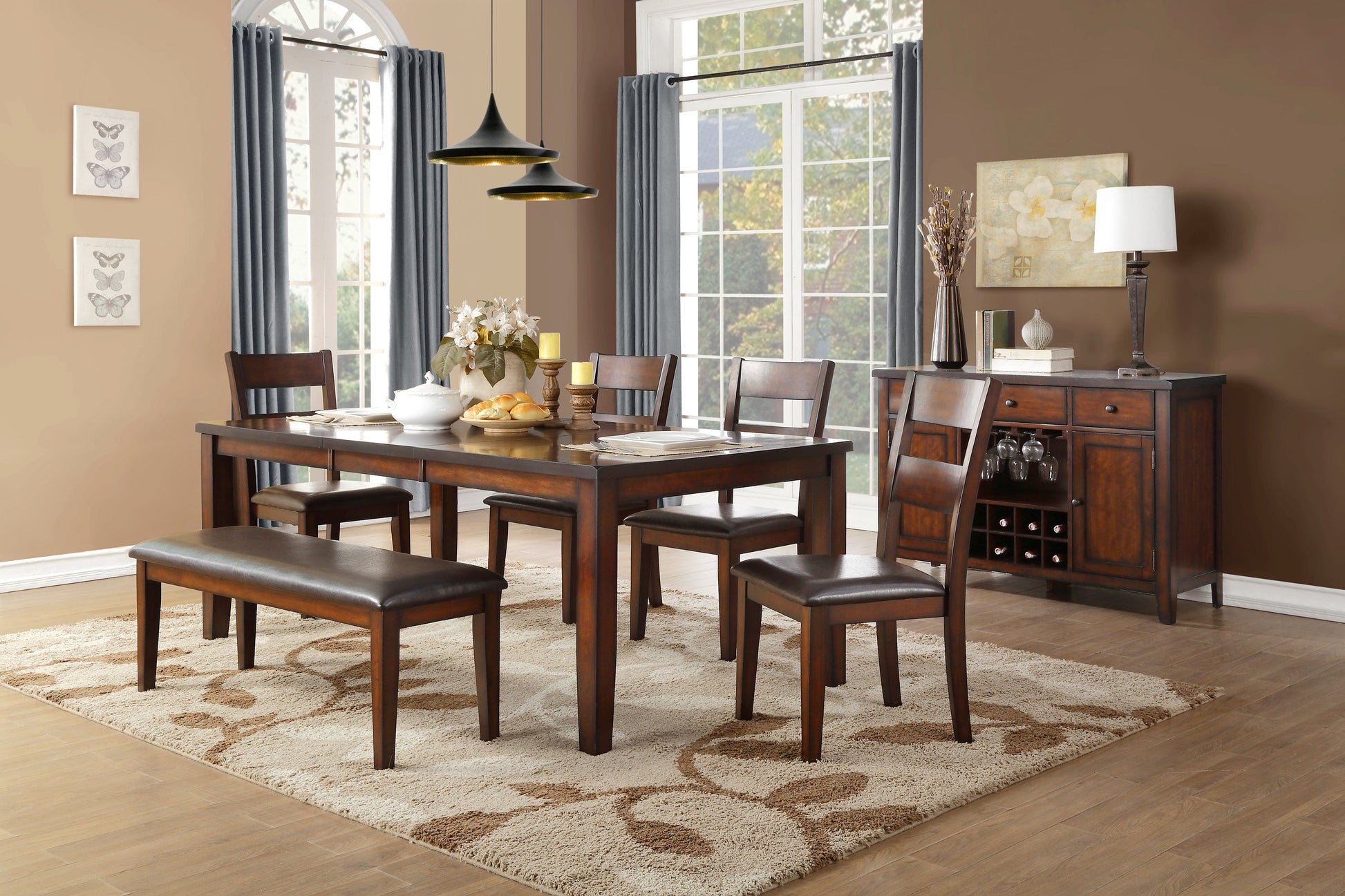 Mantello Cherry Dining Bench - 5547-13 - Luna Furniture - Dallas Store