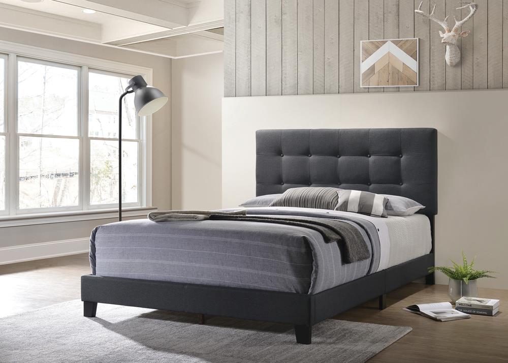 Mapes Tufted Upholstered Eastern King Bed Charcoal - 305746KE - Luna Furniture - Dallas Store